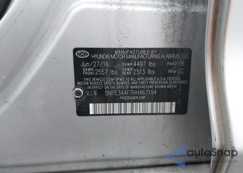 2017 Hyundai Sonata Limited from USA, damaged, VIN 5NPE34AF7HH467194